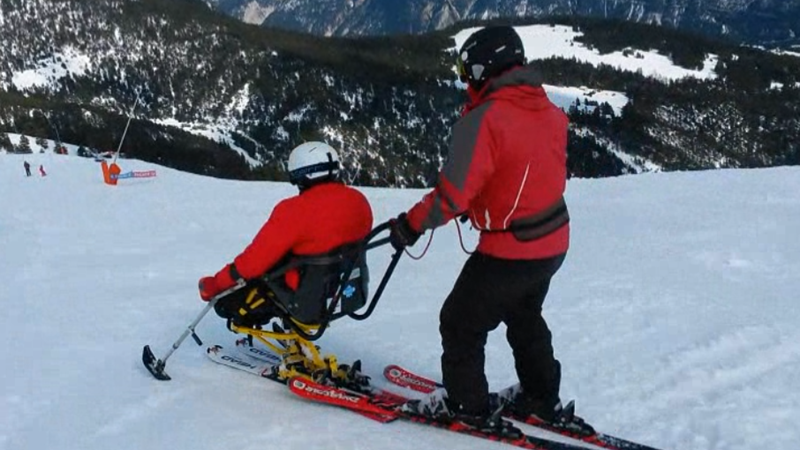 Séance handi ski : 9 Heures